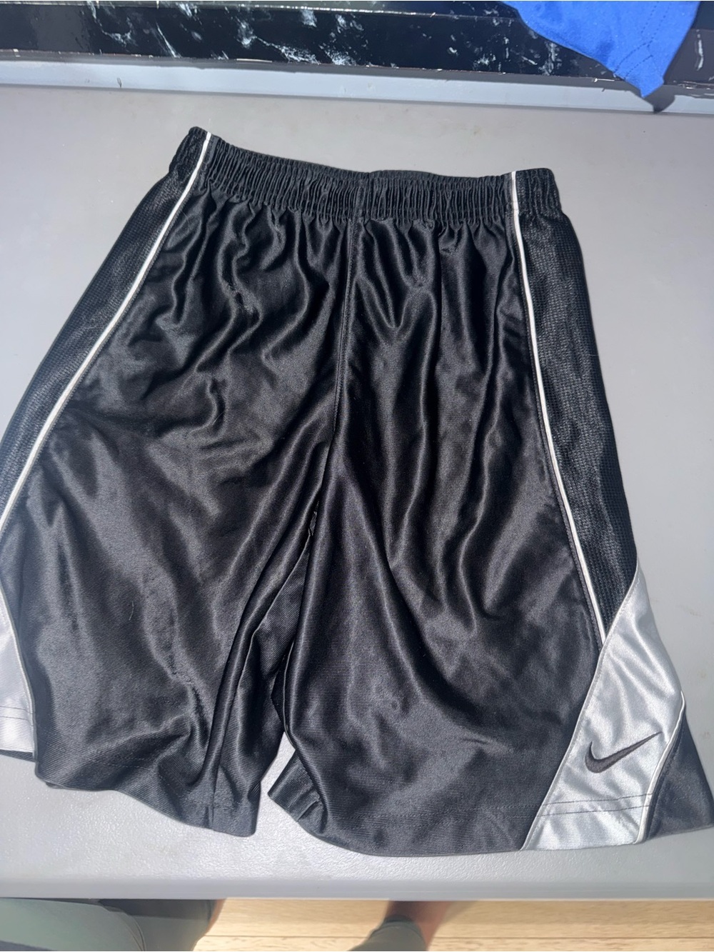 Nike Black Athletic Shorts with Silver Panels